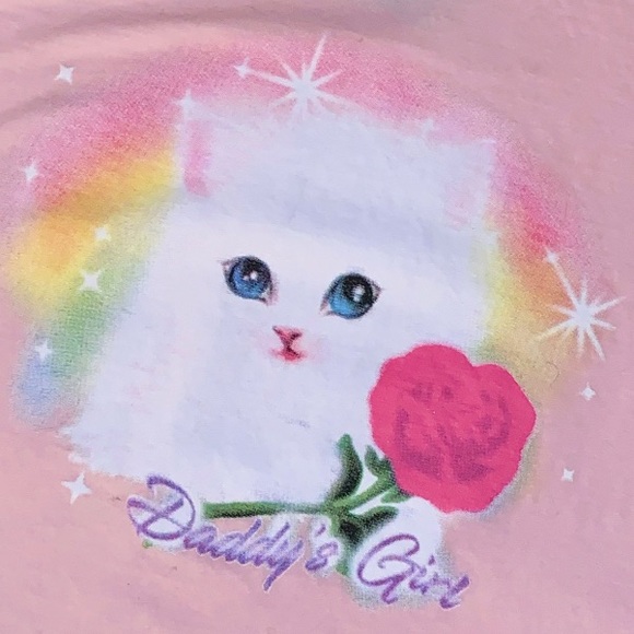 DADDYS GIRL KITTY BABY TEE - Picture 2 of 2